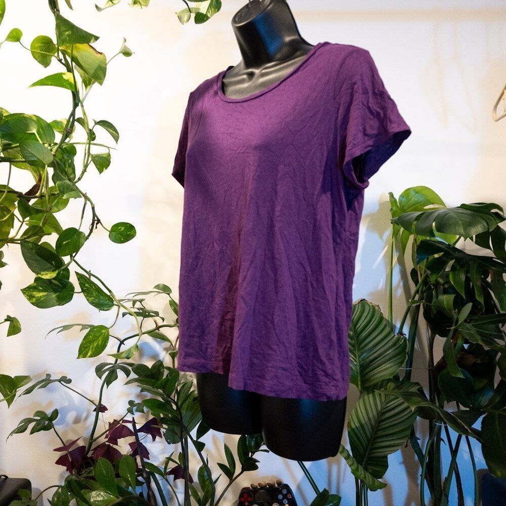 Studio Works Vivid Purple Scoop Neck T-Shirt, Petite L - Picture 2 of 9